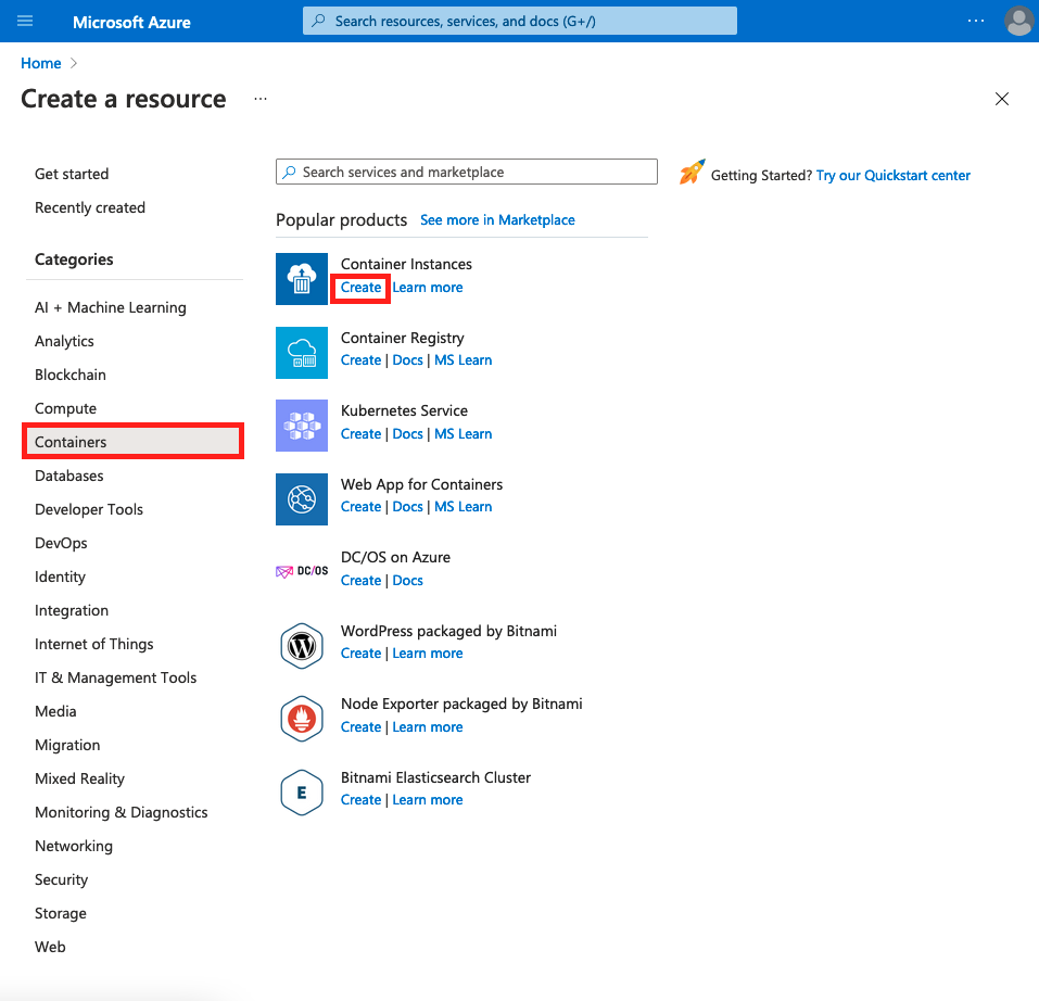 Create Container Instances
