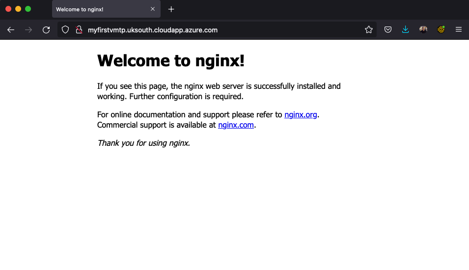 Nginx Default Webpage - DNS