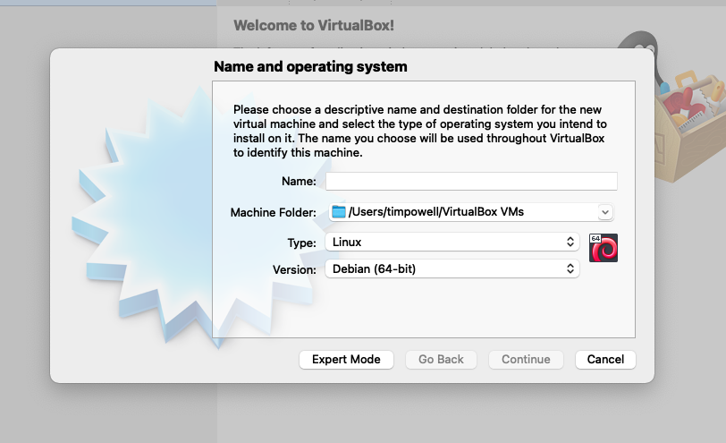 virtualbox new vm